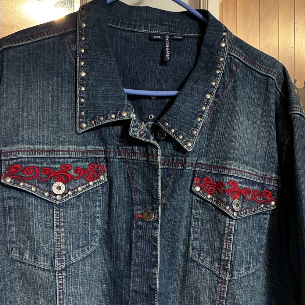 Monroe & Main Dark Blue Denim Jacket - Picture 2 of 8
